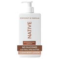 Native Body Lotion - Coconut & Vanilla | 48-Hour Hydration for Dry, Sensitive Skin - 16.5 fl oz