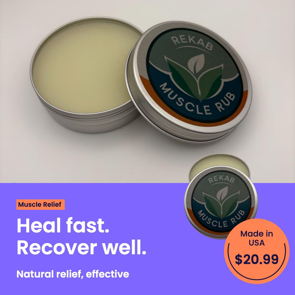REKAB MUSCLE RUB, Neuropathy Cream, Arthritis Reliever, Knee Relief Balm for Adults, Natural Soothing Formula for Arthritis Sufferers, Joint Relief Cream, Total Relief, Joint & Muscle Therapy