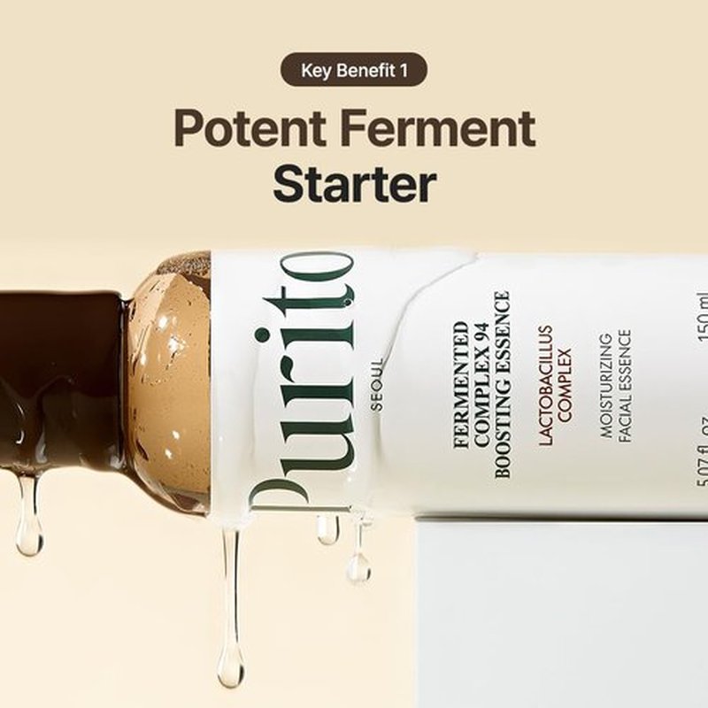 PURITO Fermented Complex 94 Boosting Essence - Natural Skincare Booster, Soothing Formula, 150ml/5.1fl.oz