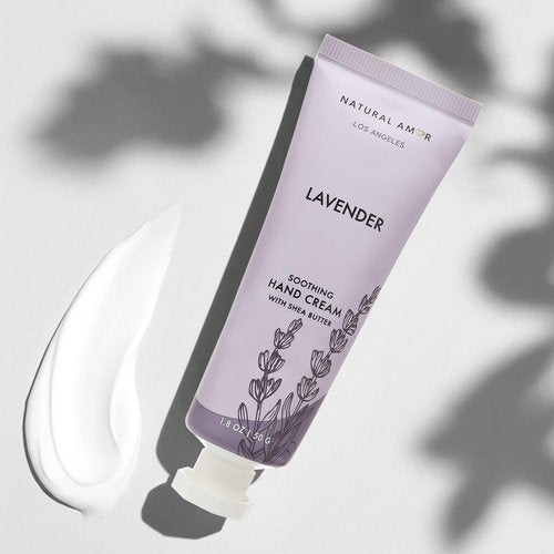 Natural Amor Hand Cream Gift Set, Lavender 2 Pack, Moisturizing Travel Size Hand Lotion with Shea Butter Nourishing Hand Care for Dry Skin