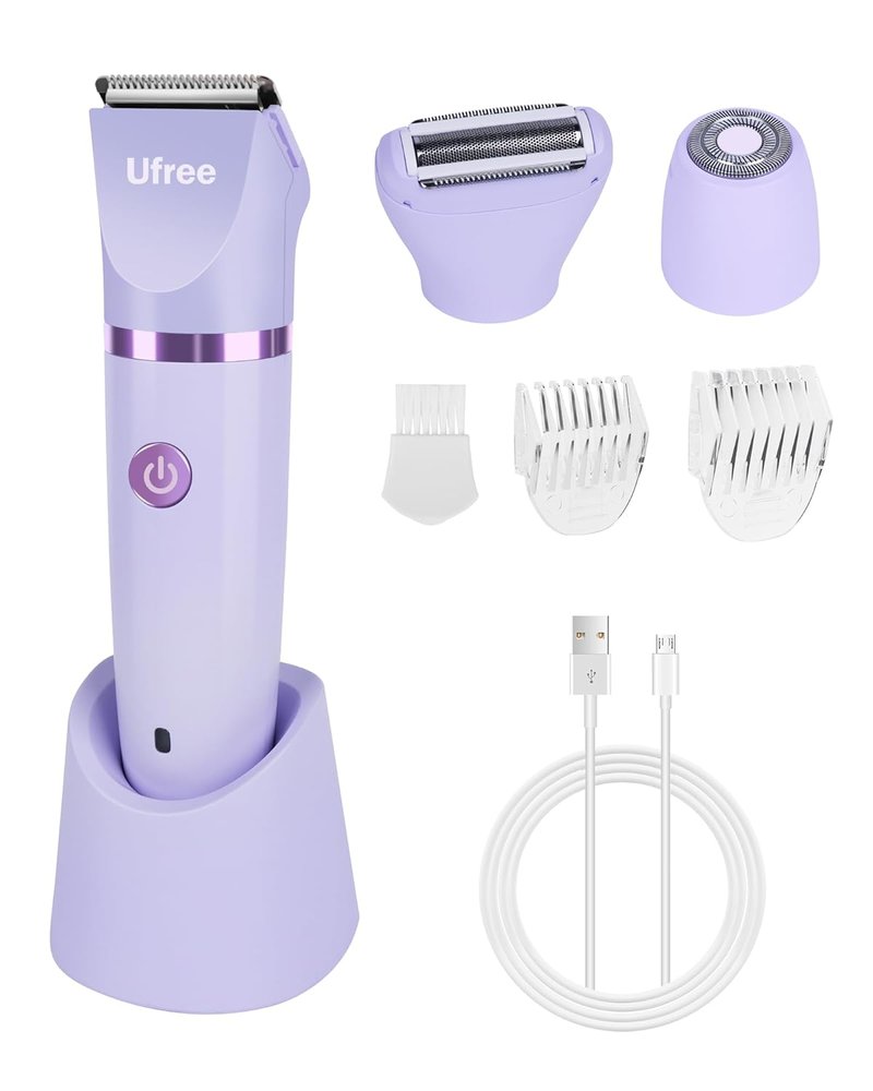 Ufree Bikini Trimmer - Rechargeable Electric Razor for Women | Waterproof IPX7, Purple Color