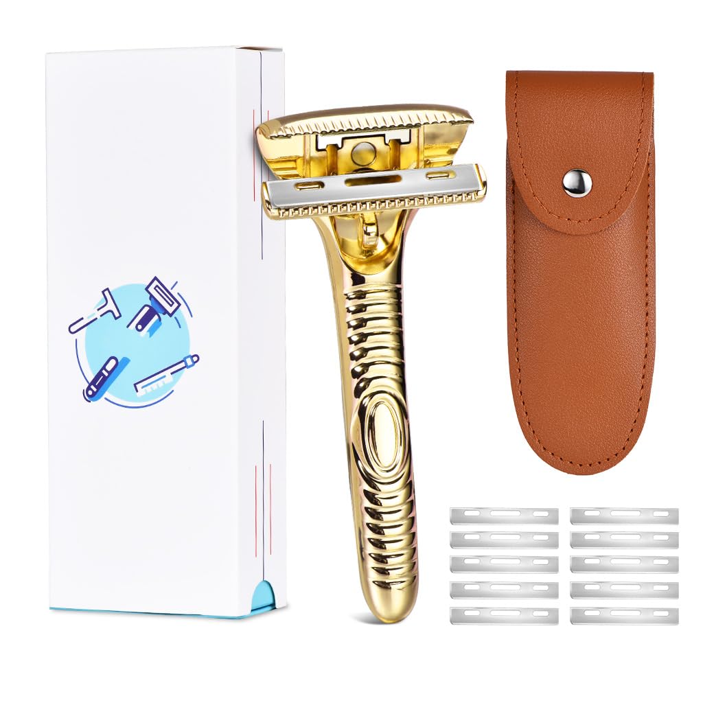 MYITKHT Magnetic Safety Razor for Men and Women Smooth Single Blade Shave Easy Blade Change Stainless Steel Mens Face Razor Durable Blade Shavers for Men