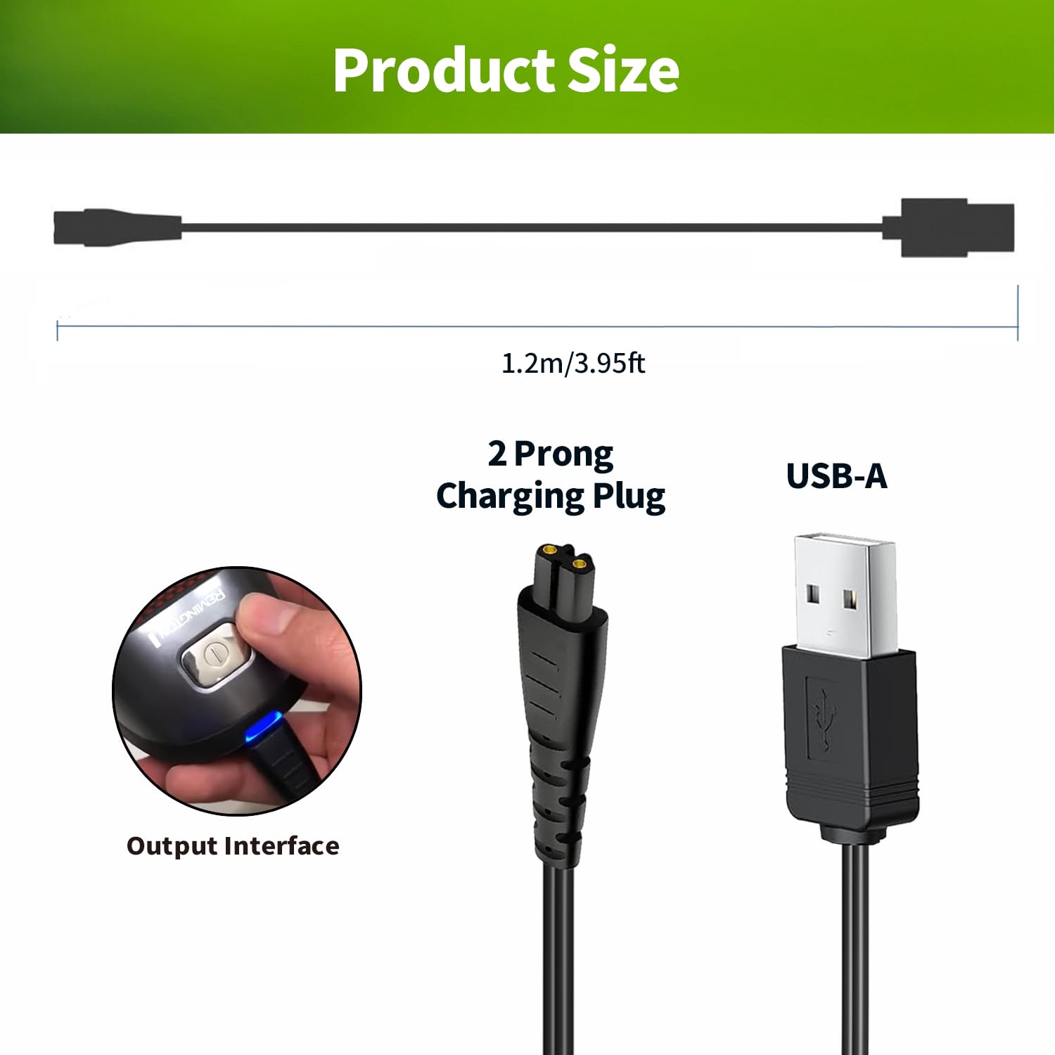 USB Charger Cord Compatible with Remington XR7000 HC4250, Remington Shaver Razor Replacement Charging Cable Power Cord