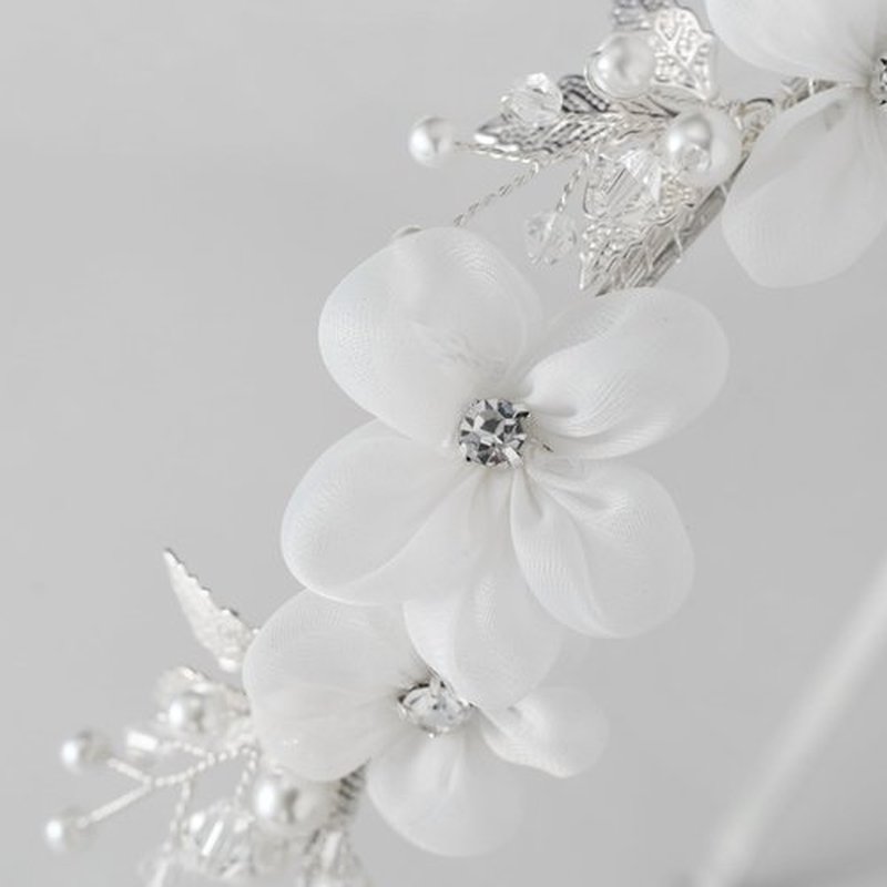 SWEETV Silver Flower Girl Headpiece for Wedding, Communion, Birthday Party - Princess Crystal Hair Accessories