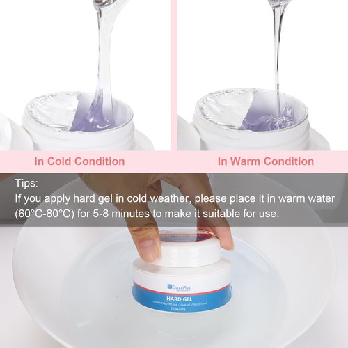 GazePlus Clear Hard Gel for Nails, 10 in 1 56g Large Capacity Builder Gel For Nail Extension Strengthen for Professional Salon and Nail Art DIY
