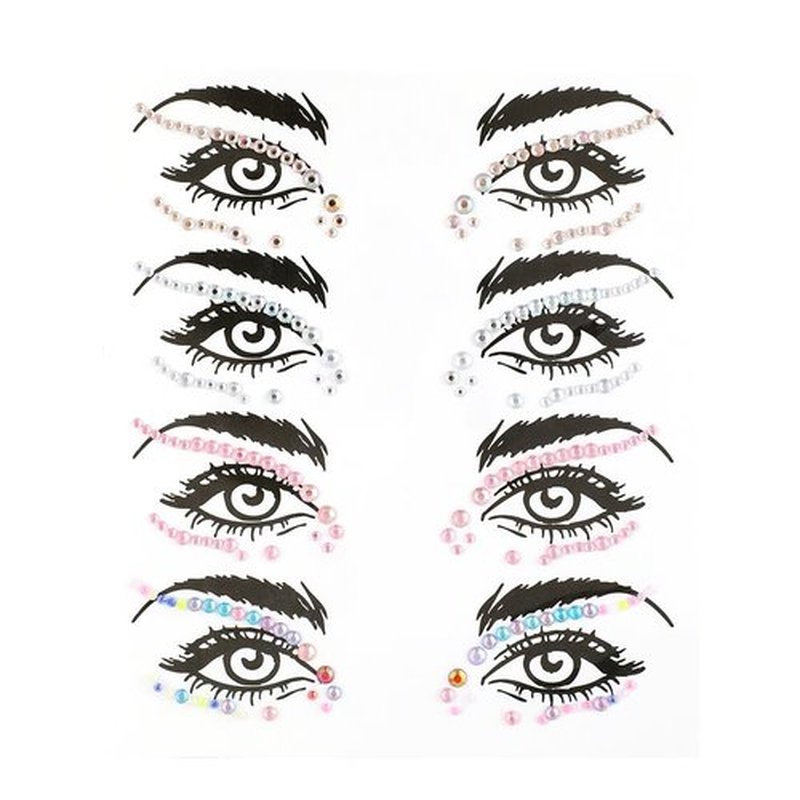 Face Gems – Face Jewels - Self-Adhesive Rhinestone Face Jewels for Makeup, Party & Rave Looks - Eye Gems, Face Glitter, Festival Face Gems, Glitter Tattoo, Self- Adhesive Festival Gems (Multicolor)