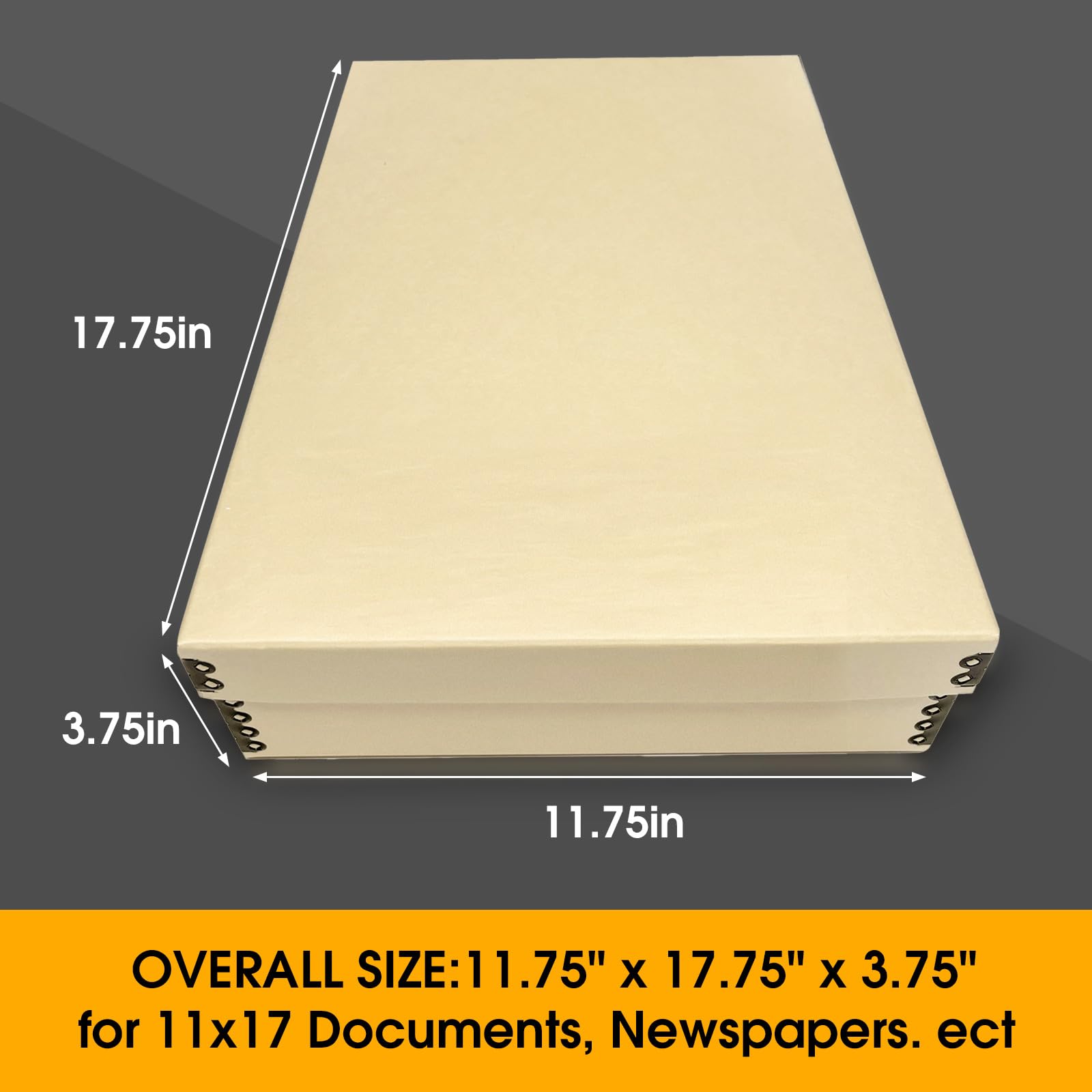 Golden State Art, Archival Drop Front Storage Box, Tan-11.75x17.75x3.75 In