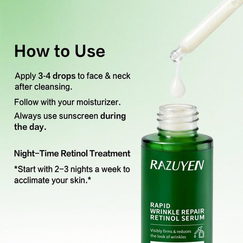 Regine Switzerland Retinol Serum - Anti-Aging Peptide Formula for Fine Lines & Wrinkles, 30ml