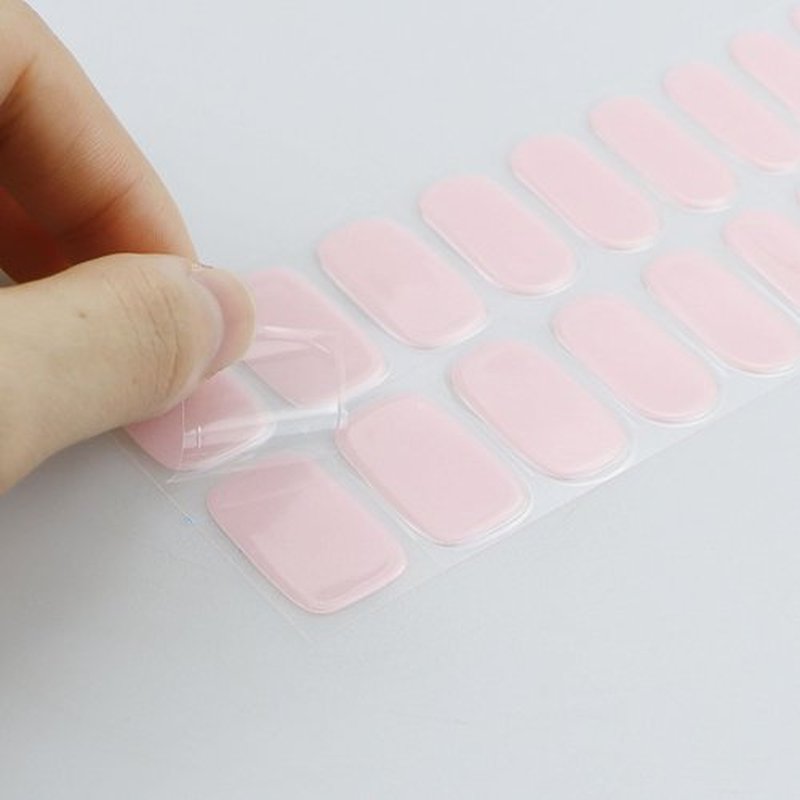 JMEOWIO Gel Nail Stickers Cream Pink Semi Cured Gel Nail Strips Wraps UV/LED Nails Art Design Decoration Accessories