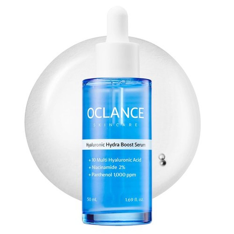 OCLANCE Hyaluronic Hydra Boost Serum with 10 Multi Hyaluronic Acid, Niacinamide, Panthenol | Lightweight, Hydrating for Glowing Skin | Non-Greasy, Fragrance-Free, Korean Skincare | 50ml / 1.69 fl. oz