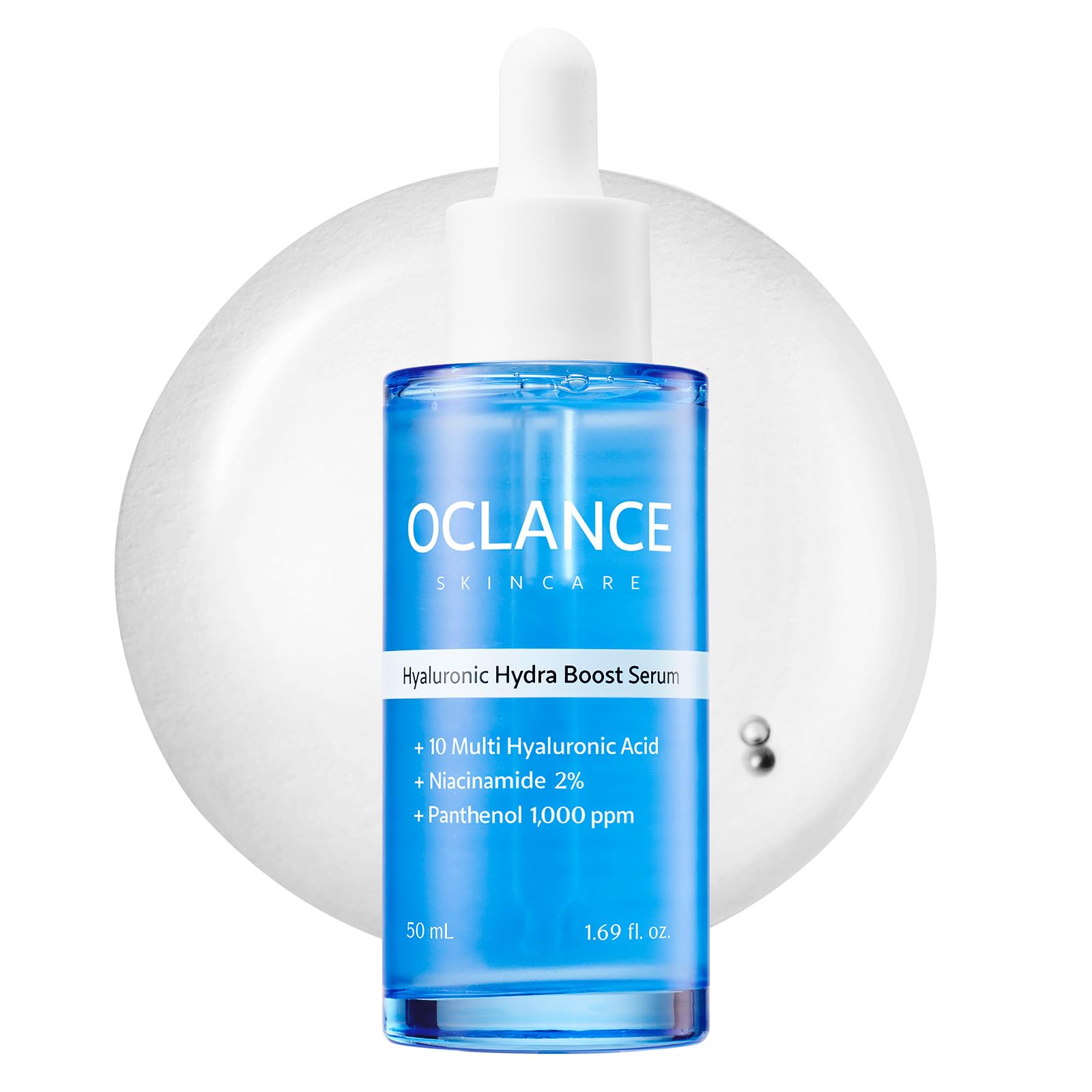 OCLANCE Hyaluronic Hydra Boost Serum with 10 Multi Hyaluronic Acid, Niacinamide, Panthenol | Lightweight, Hydrating for Glowing Skin | Non-Greasy, Fragrance-Free, Korean Skincare | 50ml / 1.69 fl. oz