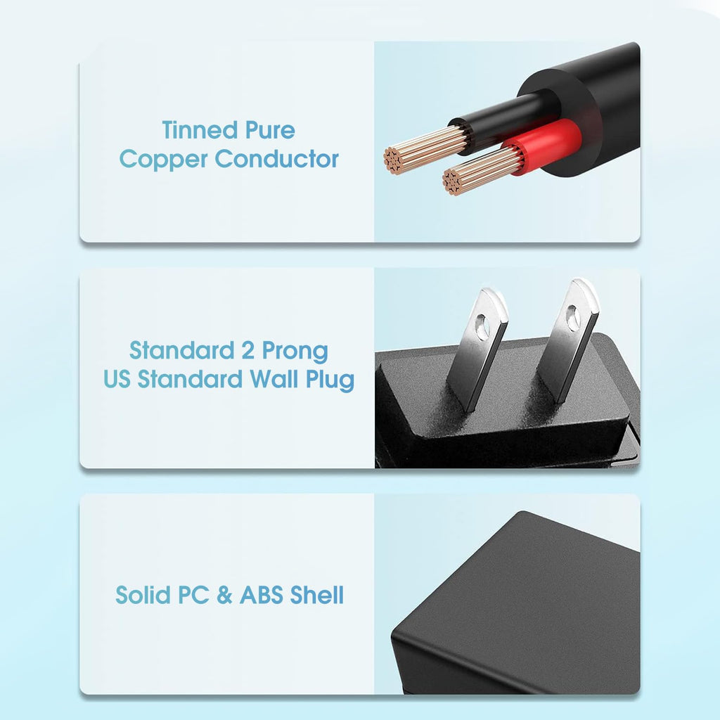 Kado Power Adapter 12V-2A 1.5A 1A AC/DC Power Cord 5.5x2.1mm with 8 Tips