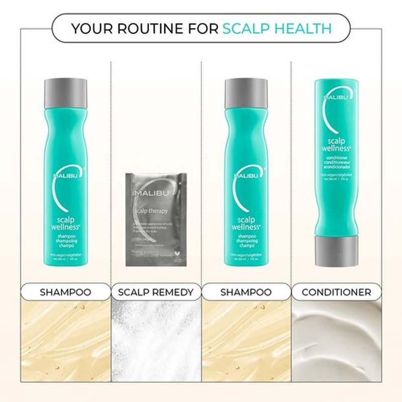 Malibu C Scalp Therapy Wellness Remedy – Dry Scalp Treatment to Soothe and Moisturize Dry Skin with Vitamin C and Zinc Gluconate – Restores Manageability (3 Packets)