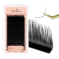 NATUHANA Classic Eyelash Extensions L Shaped Volume 0.10 L Curl Thickness 8-15mm,Matte Black Individual Eyelashes Tray Professional Supplies for Lash Techs(0.10-L,8-15 Mix)