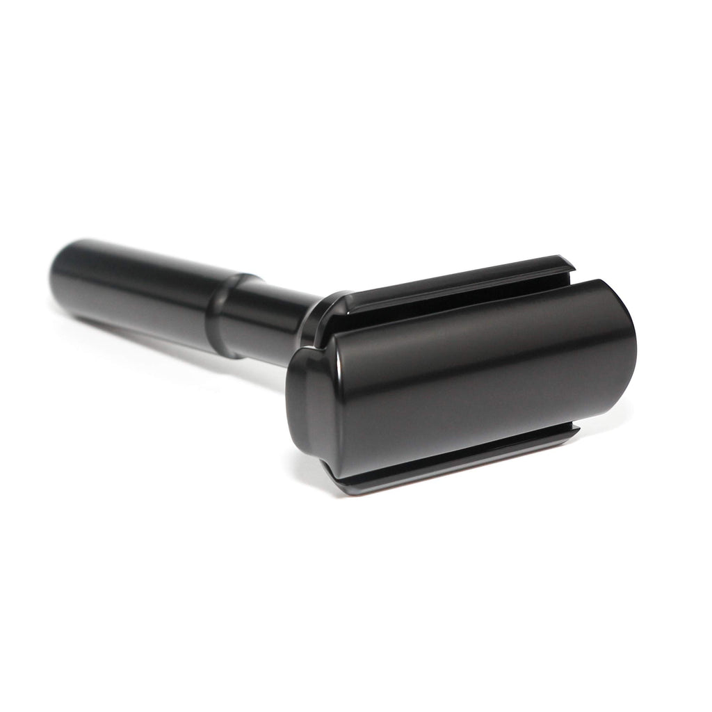 Adjustable Safety razor double edge razor Classic Safety razor, Matte black coating.RZ700 (1 Razor, 1 Leather Protective Sleeve & 10 pcs Titanium Coated Blades)