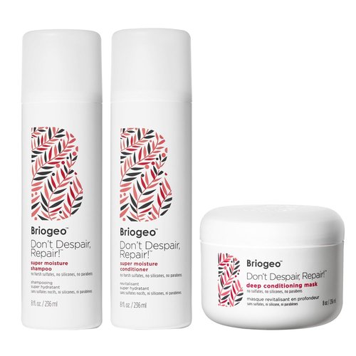 Briogeo Don’t Despair, Repair! Damage-Repair Trio - Moisture Shampoo, Conditioner & Mask | Vegan, Sulfate-Free | 3 x 8 fl oz