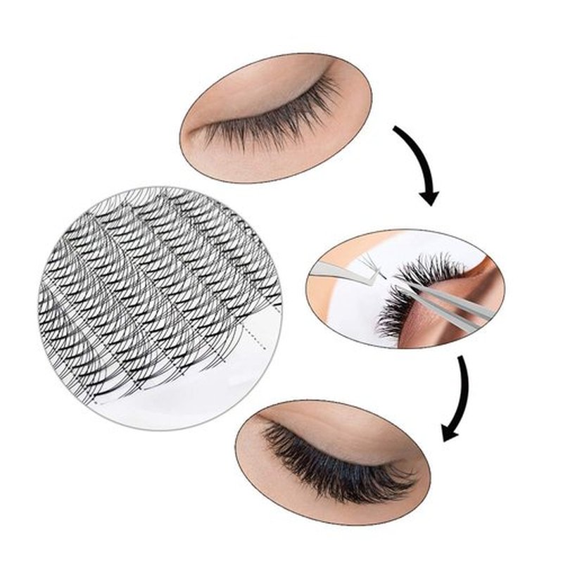 QUEWEL Volume Lash Extensions 3D 0.10mm C Curl Mix-8-15mm Short Stem Premade Fans Soft Optinal 3D 4D 5D 6D 7D 8D 0.07/0.10mm C/D 8-20mm Mix-9-16mm 12-15mm 8-15mm (3D 0.10C MIX8-15)
