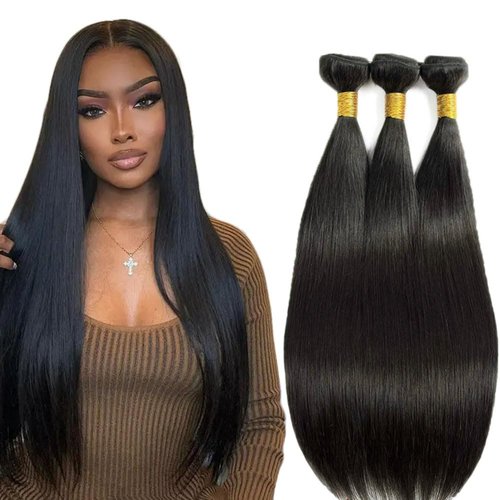 Straight Bundles Human Hair Bundles 26 26 26 Inch Natural Black Color Straight Bundle Unprocessed Brazilian Virgin Weave Hair 3 Bundle 50 Gram Per Bundle