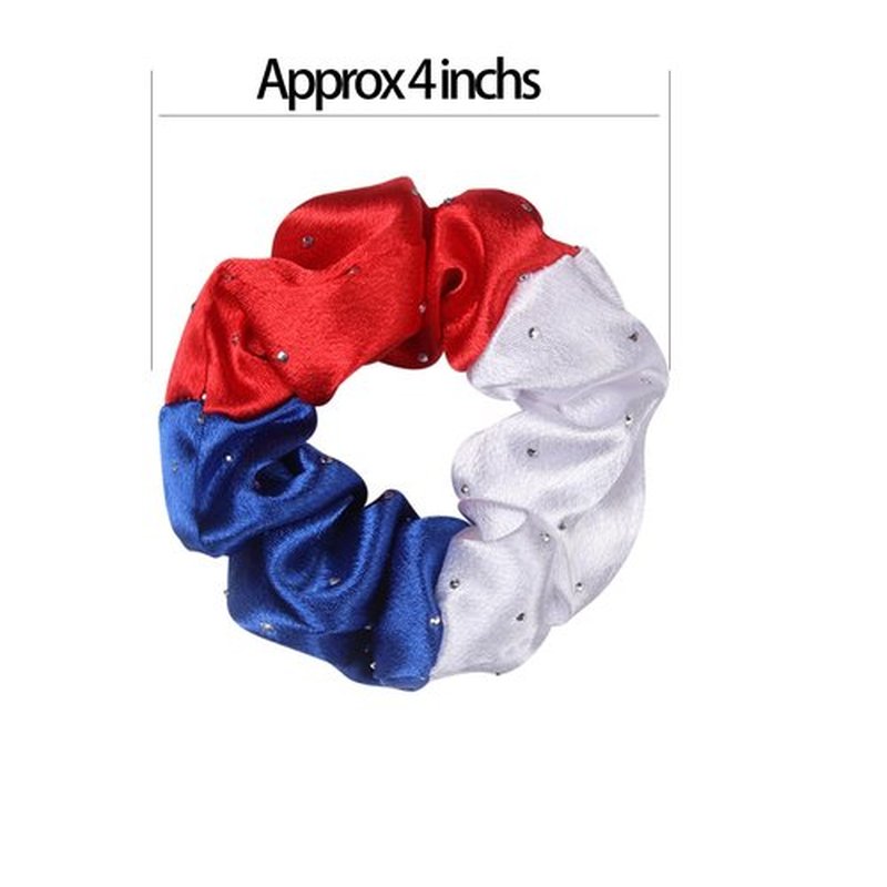 Cheerleader Hair Scrunchies, 4.5 Inches, 12 Pack, Satin Silk Ponytail Holders (Red/Black)