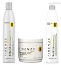 Firenze Professional Keratin Care Bundle - Keratin Shampoo, Intense Conditioner and Mask Treatment Pack with Free Red Gift Bag