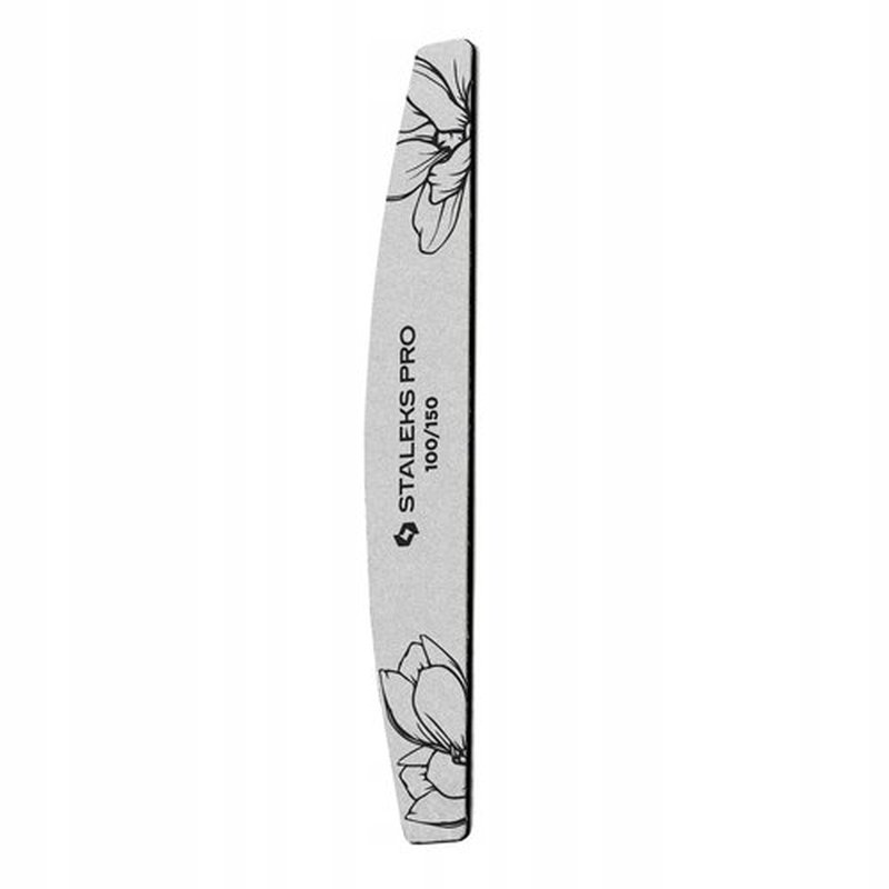 STALEKS PRO Expert 40 Crescent Mineral Nail File (100/150 Grit, 25 Pcs) – Professional Double-Sided File for Artificial & Thick Natural Nails