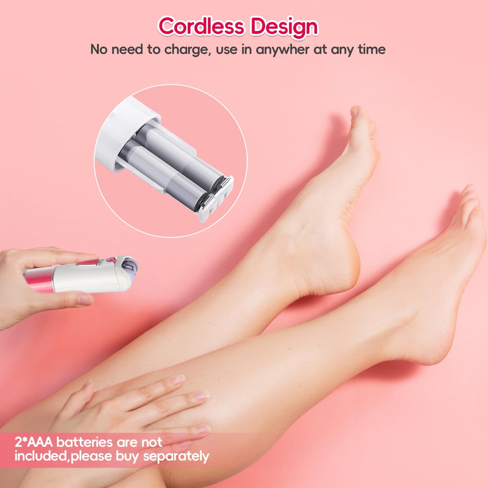 epilators Hair Removal for Women - Cordless Portable Facial Hair Removal for Women - 2025 NEW Glamorous Skin epilator for Face and Body with LED Light - Smooth Glide for Facial,Bikini,Arms and Legs