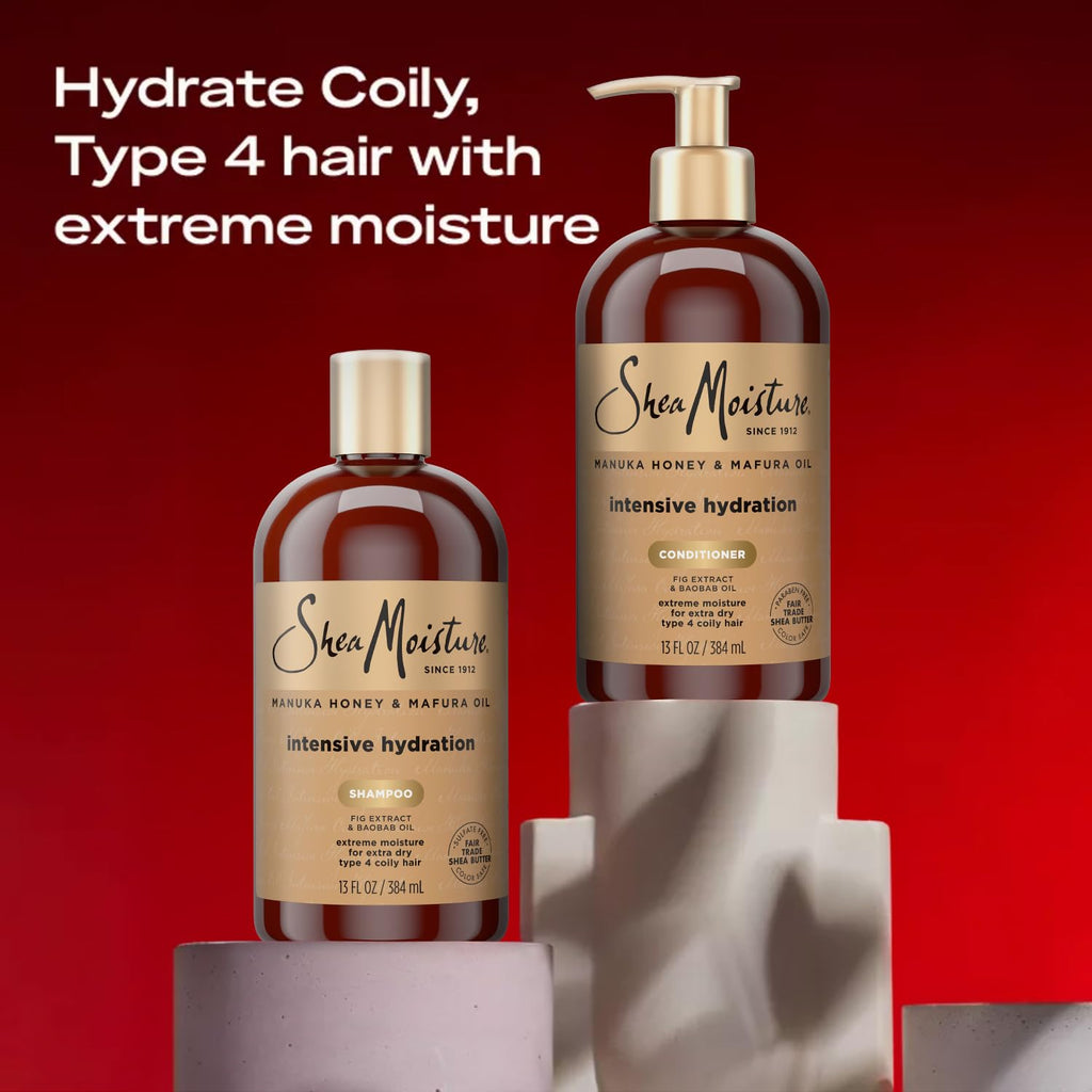 SheaMoisture Shampoo and Conditioner, Manuka Honey & Mafura Oil, 13 Oz Ea