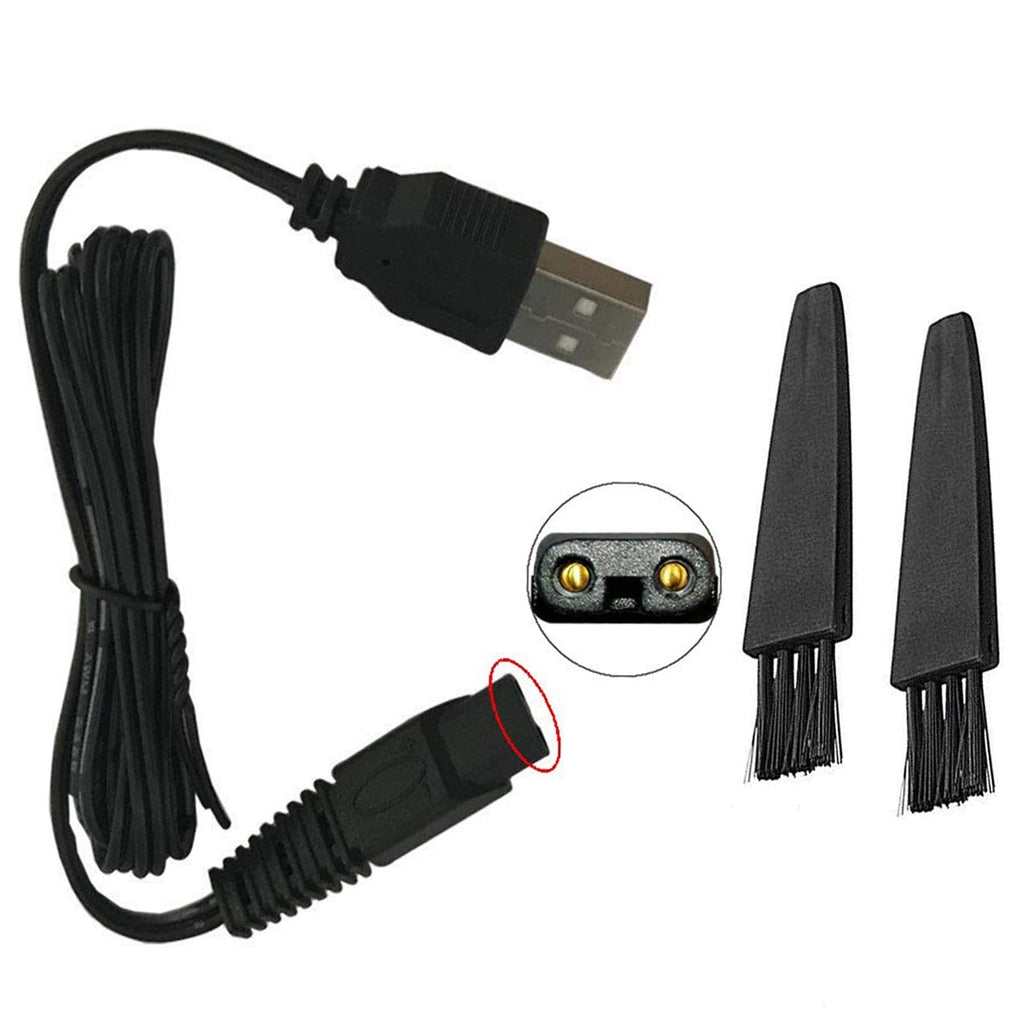 Electric Shaver Charge for SOLO Rechargeable Full Body Hair Trimmer Shaver and Groomer Replacement Charge Line 5V USB Shaver Power Cord (Charger+2 Cleaning Brushes)