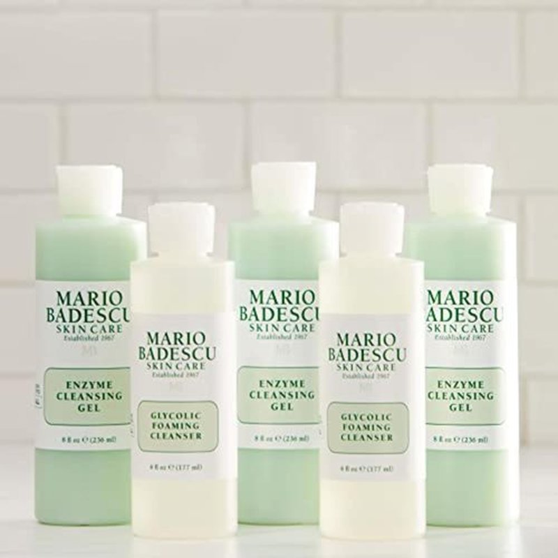 Mario Badescu Enzyme Cleansing Gel - Oil-Free Facial Cleanser with Papaya & Grapefruit Extract for All Skin Types