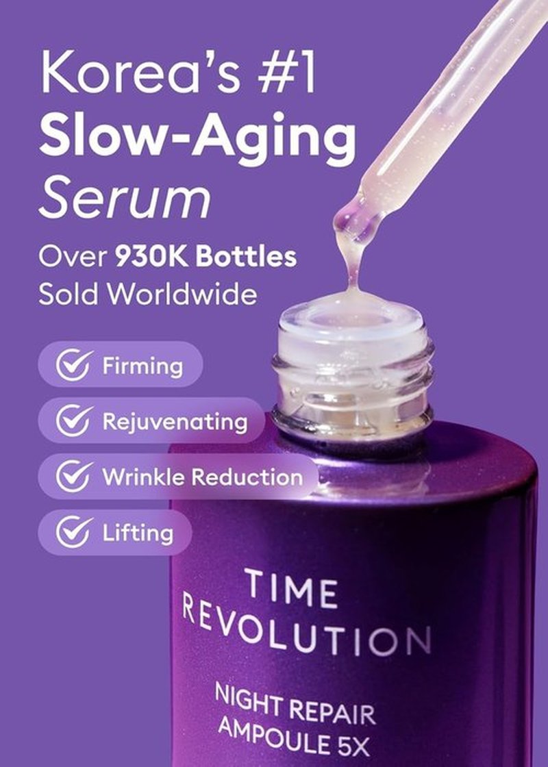 MISSHA Time Revolution Night Repair Face Serum - Probiotic Overnight Skincare for Radiance, 1.69 Fl Oz