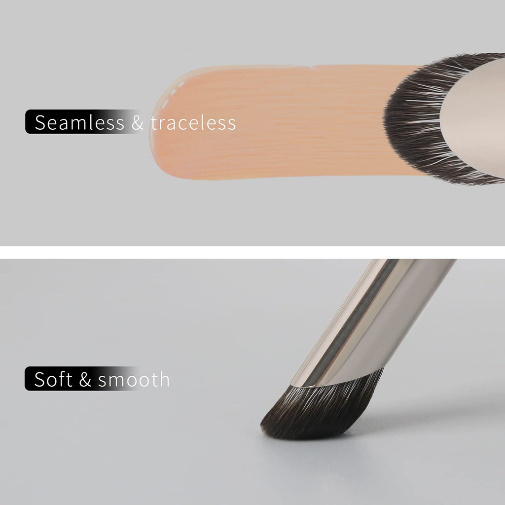 ENZO KEN Eyeshadow Brush, Angled Concealer Brush Under Eye, Small Nose Contour Brush, Flat Eyebrow Brush, Eyeliner Brush