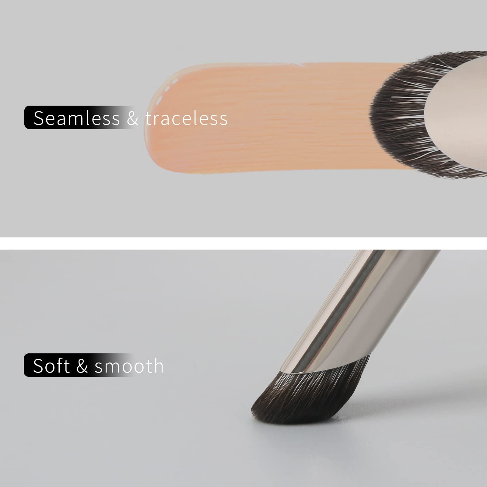 ENZO KEN Eyeshadow Brush, Angled Concealer Brush Under Eye, Small Nose Contour Brush, Flat Eyebrow Brush, Eyeliner Brush