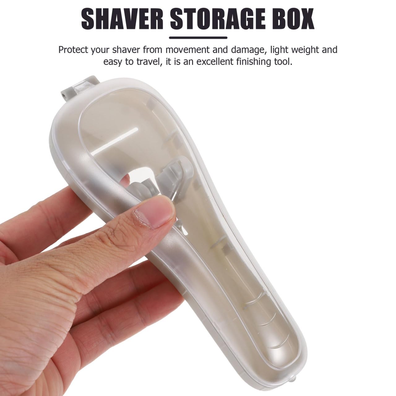 Beavorty Travel Razor Case for Men Lightweight Portable Shaver Storage Box with Secure Strap Compact Razor Protection for Electric Razors 6.49X2.36X1.37In