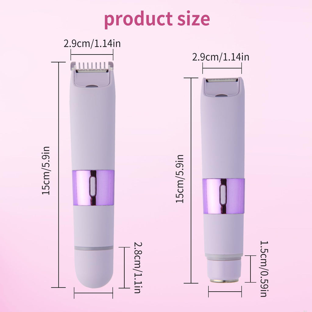 XYOUWEI Bikini Trimmer for Women, 2-in-1 Electric Razor for Womens, Rechargeable Electric Shaver for Legs Arms Pubic Body Hair Trimmer