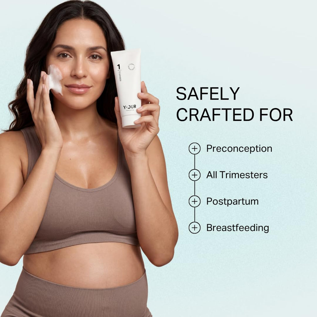 Y'OUR Skincare System, Contains: Moisturizing Cleanser, Antioxidant Day Cream, Calming Serum, Revitalizing Night Cream, Intensive Hydration Serum. Gifts for Women. Made in USA