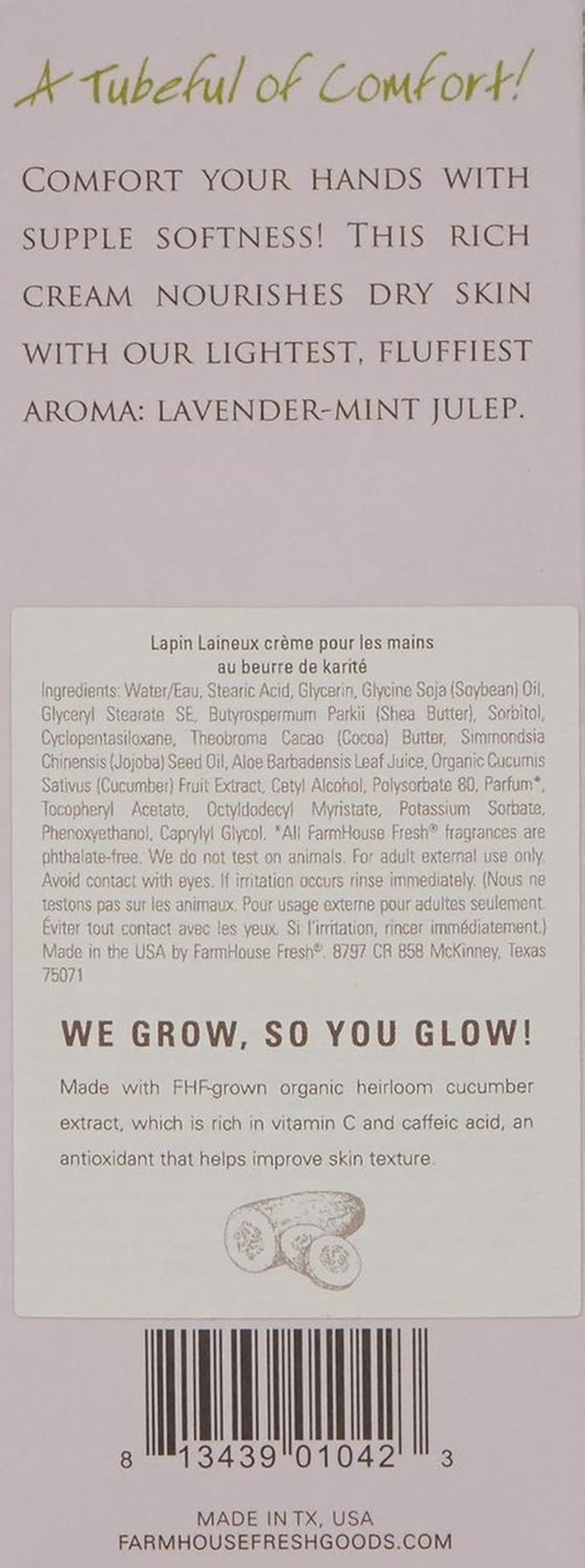 FarmHouse Fresh Fluffy Bunny Hand Cream - Lavender Mint, Nourishing Shea Butter, 2 Fl. Oz.