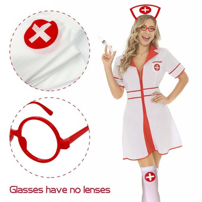 QLINLEAF Halloween Nurse Headband Costume Accessories Women for Halloween Nurse Party Cosplay