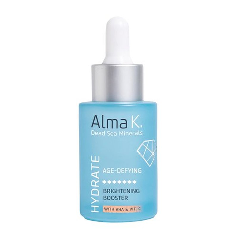 Alma K Brightening Booster - Vitamin C Face Serum with AHA, Hydrating and Brightening Serum for Women, Anti Aging, Improve Appearance of Fine Lines & Wrinkles - 1 oz