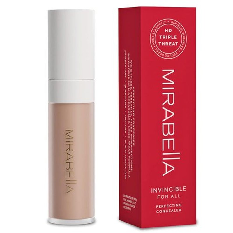 Mirabella Invincible Under Eye Concealer - Full Coverage Hydrating Formula for Dark Circles & Fine Lines - Light L100