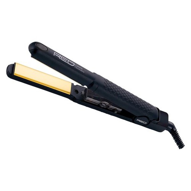Kiss Products Red Ceramic Tourmaline Flat Iron - 0.75 Inch Professional Styling Tool