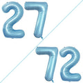 GOER Jumbo 27 Balloons - 42 Inch Helium Foil for 27th Birthday Party Decorations | Light Blue