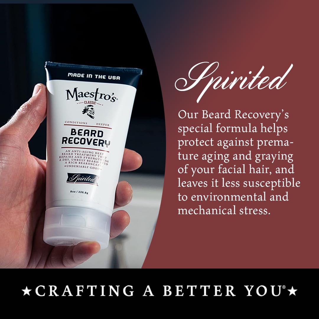 Maestro's Classic Beard Recovery Tube – Mark of a Man Blend | Beard Moisturizer for All Hair Types | Hydrating, Soothing & Softening Beard Conditioner for Men, 8 Ounce