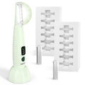Sonic Dermaplaning Tool, Rechargeable Face Exfoliator with 22,000 Vibrations/Min & 12 Blades (6 Coarse + 6 Fine), Painless Peach Fuzz Removal for Women, Home Facial Hair Razor Systems with LED Light