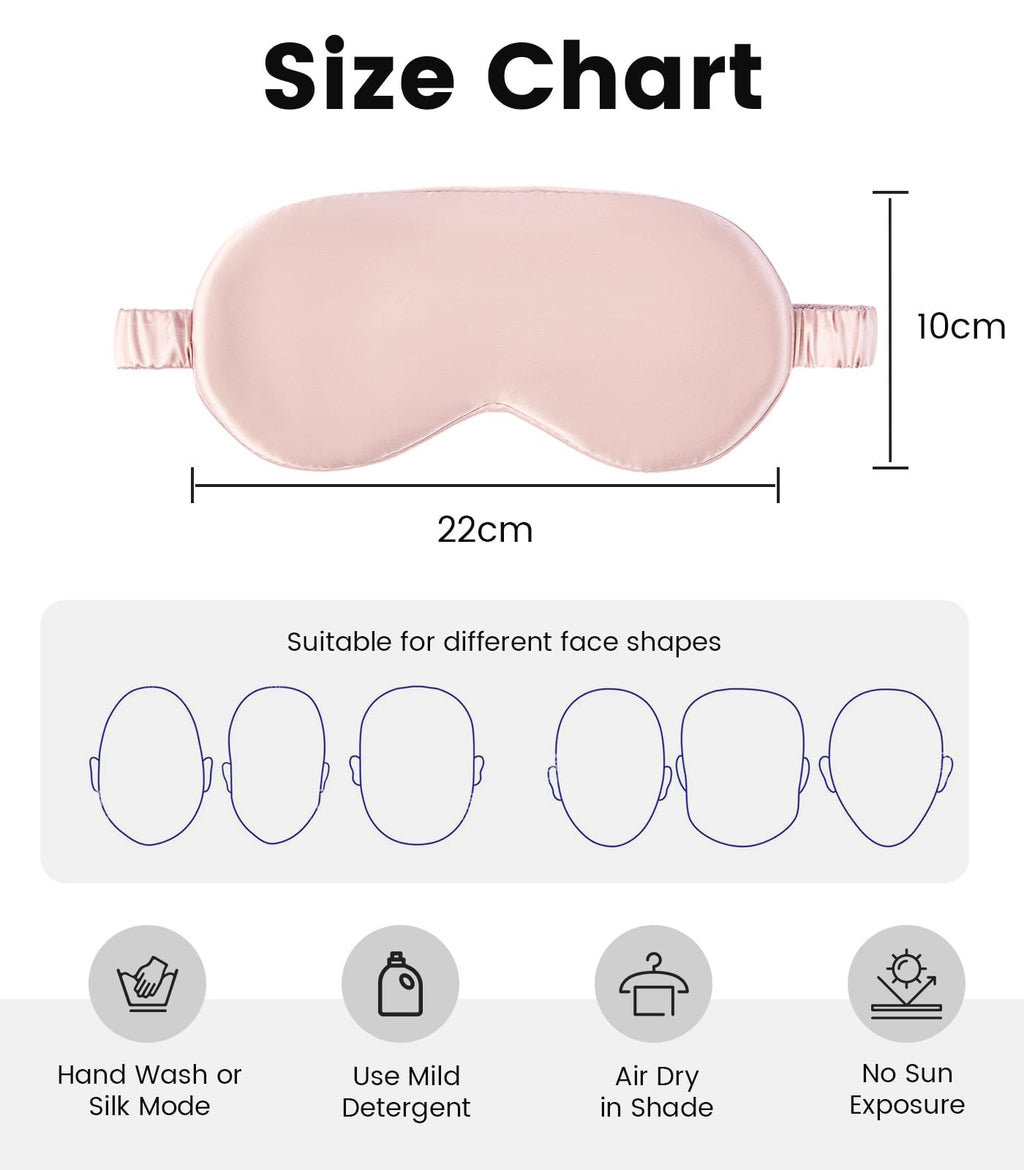 Formé & Found Luxury Silk Sleep Mask, 100% 6A Mulberry Silk Eye Mask for Sleeping, 22 Momme Weighted Sleep Mask for Men & Women, Eye Mask for Sleep, Blackout Sleeping Mask（Pink）