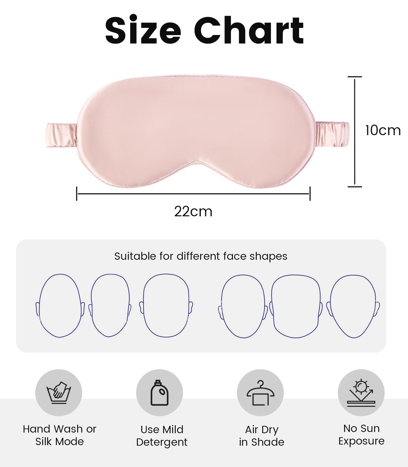 Formé & Found Luxury Silk Sleep Mask, 100% 6A Mulberry Silk Eye Mask for Sleeping, 22 Momme Weighted Sleep Mask for Men & Women, Eye Mask for Sleep, Blackout Sleeping Mask（Pink）