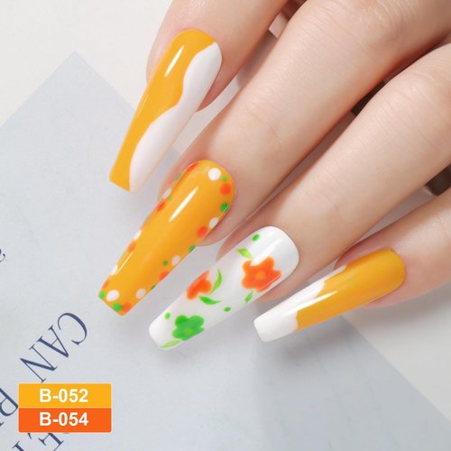 beautilux Orange Gel Nail Polish Set, 6 Colors Orange Yellow Soak Off Gel Polish for Nail Salon at Home Manicure