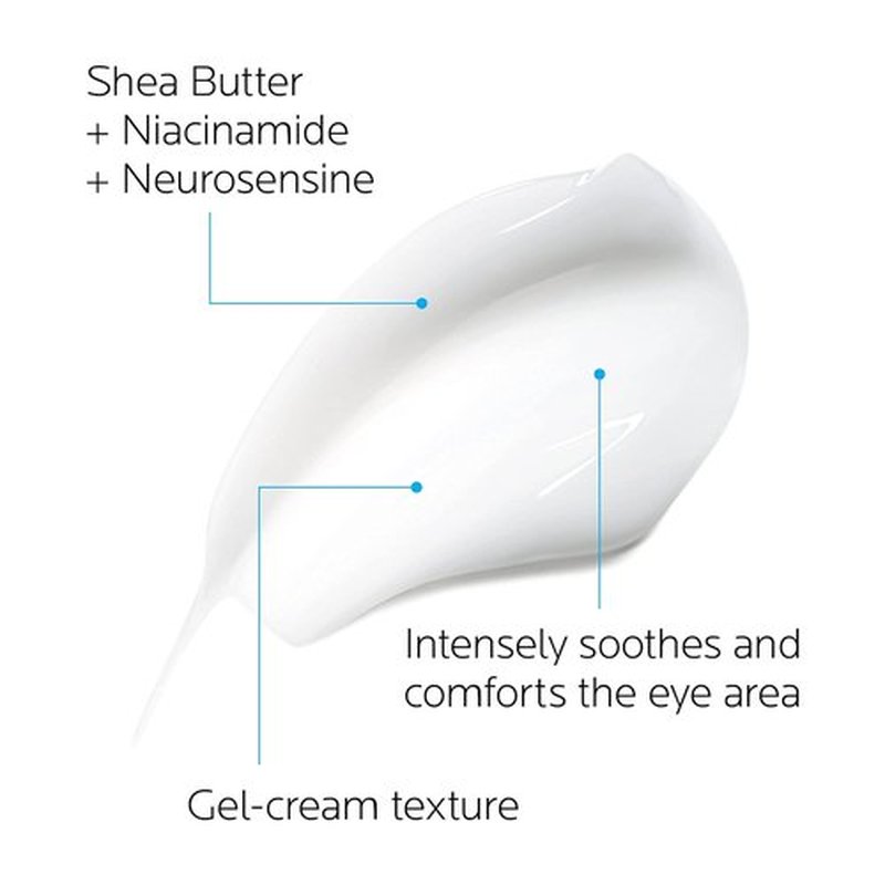 La Roche-Posay Toleriane Dermallergo Eye Cream - Soothing Repair Moisturizer for Sensitive Skin, Fragrance-Free