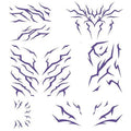 Purple Demon Mark Temporary Tattoos, 8 Sheets Waterproof Body Art Stickers for Kids & Adults, Anime Cosplay Makeup, Birthday Decorations Party Favors & Music Festival Rave Dance Accessories