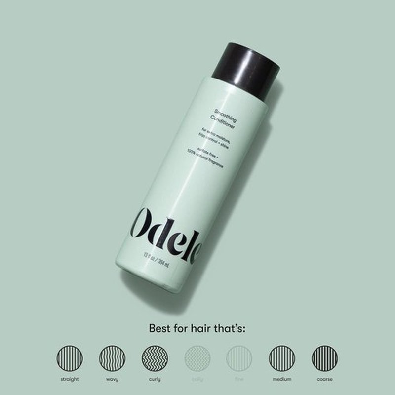 Odele Smoothing Sulfate-Free Conditioner for Extra Moisture, Frizz Control, Shine, and Straight to Curly Hair Types, 13 Fl Oz