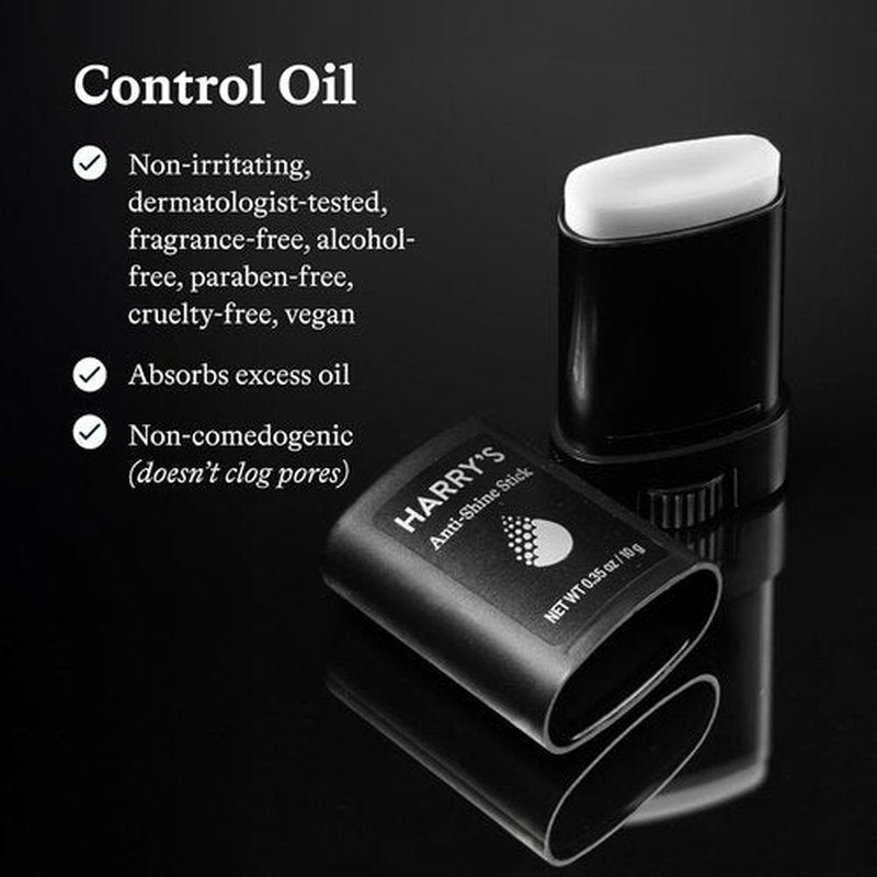 Harry's Anti-Shine Stick for Oily Skin - Controls Oil for a Matte Finish | 2 Pack, 0.35 oz - Men's Facial Care